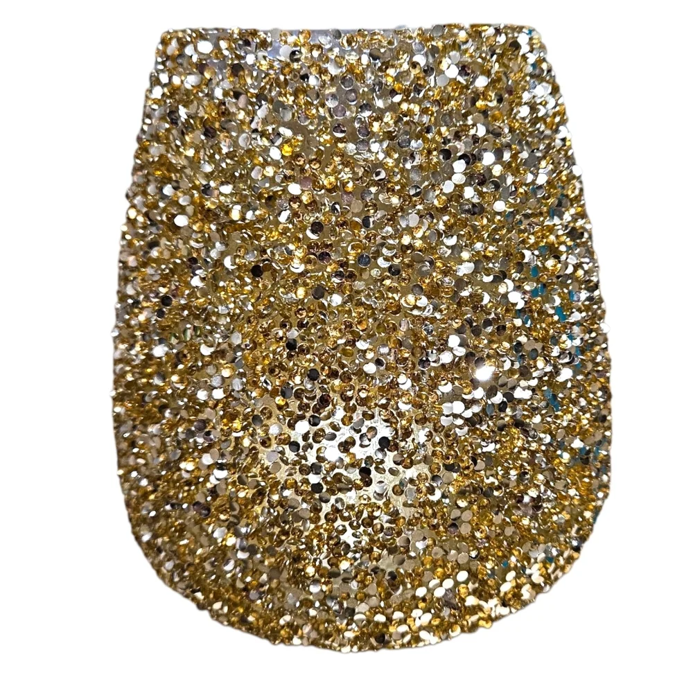 Gold Rhinestone Candle Holder 6